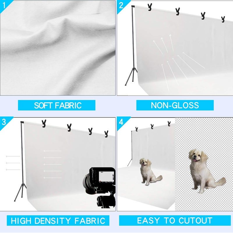 ISSUNTEX 9X15 ft Background Polester Backdrop, Photo Studio, Collapsible High Density Screen for Video Photography and Television-White - Image 3